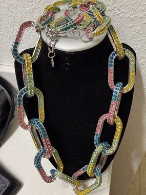 Sassy Jones  Keri Set Link Necklace, Bracelet, Earrings.